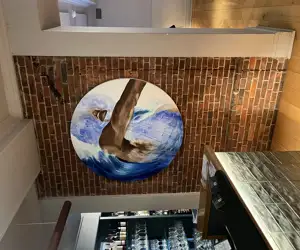 New artwork for the entryway of the restaurant